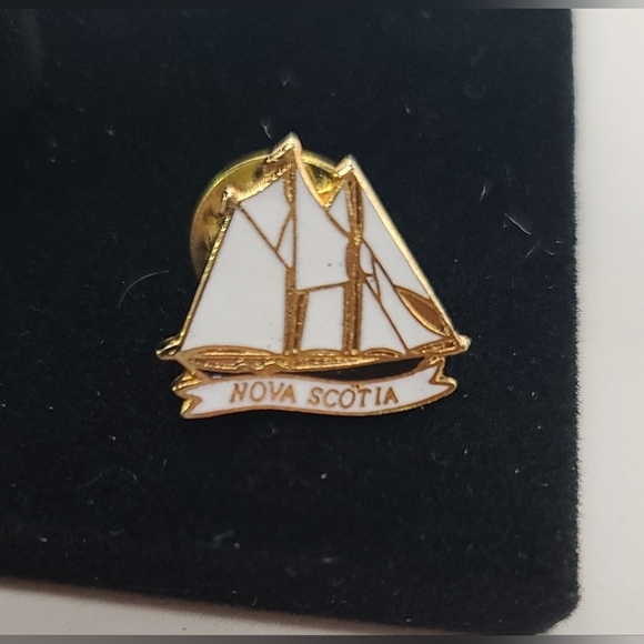 Other - Nova Scotia Sailboat White Lapel Pin